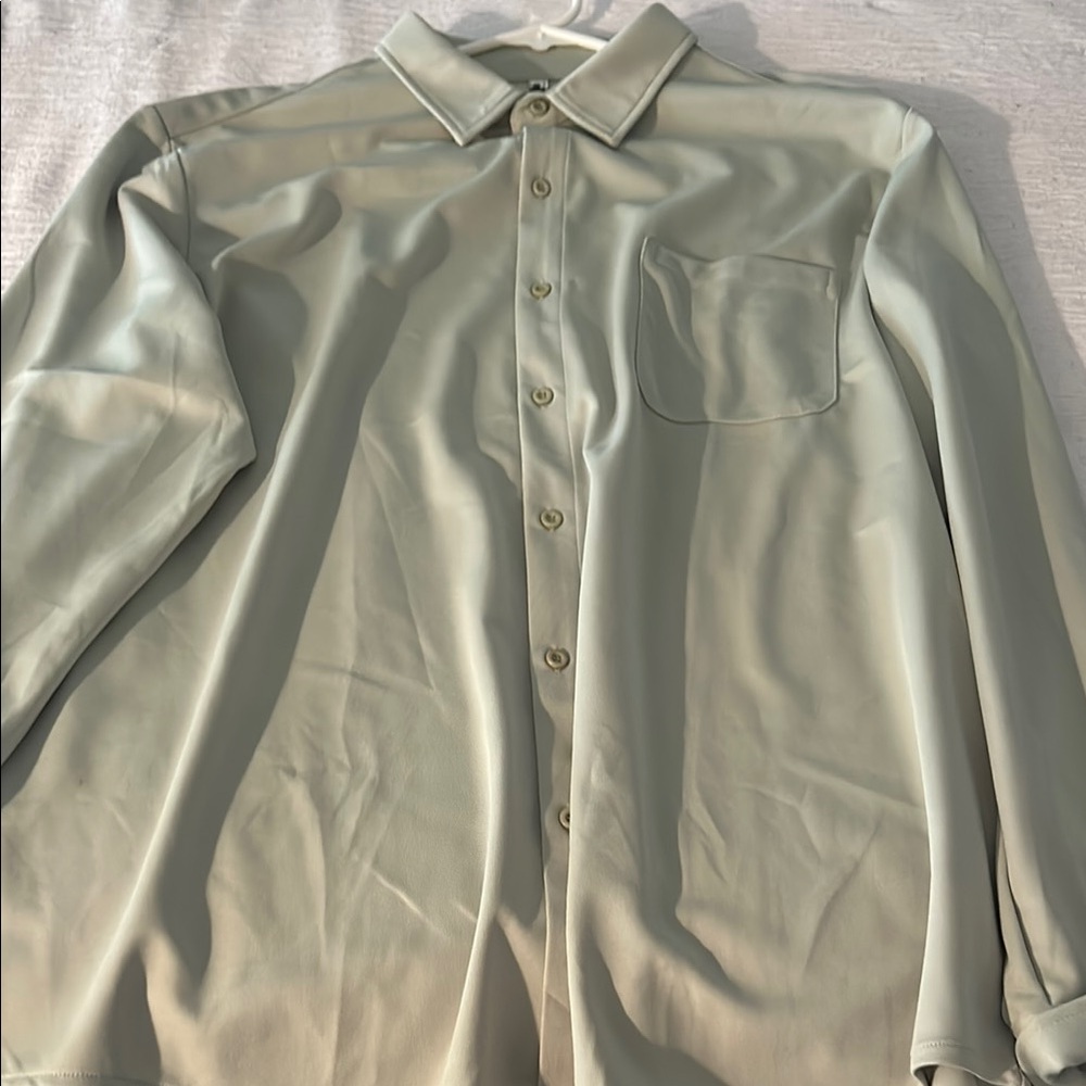 Men's Elegant Cream Button-Down Shirt
